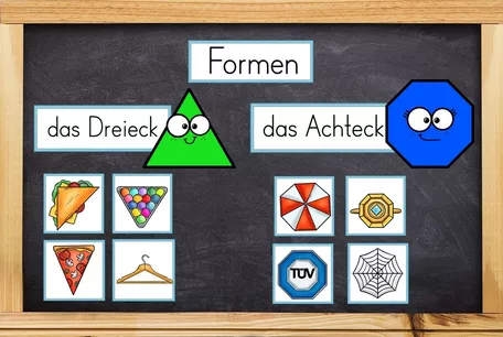 Bild in der Beschreibung des Unterrichtsmaterials Geometrische Formen / Ebene Figuren 2D - Zuordnungskarten und Bildkarten von Odd Bird & Company #1