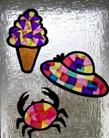 Bild in der Beschreibung des Unterrichtsmaterials Kunst - Fensterbilder für den Sommer mit Schritt für Schritt Anleitung von Odd Bird & Company #1