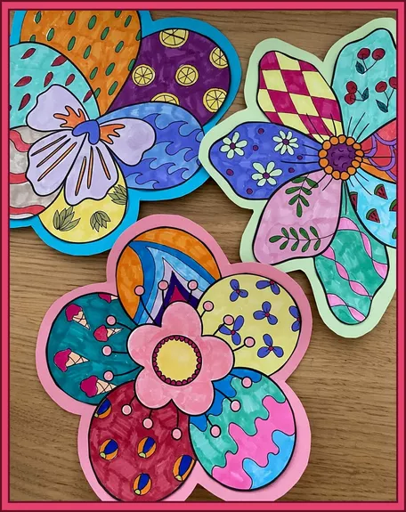 Bild in der Beschreibung des Unterrichtsmaterials Frühling / Sommer - Kunstprojekt - Bunte Blumen - Pop Art von Odd Bird & Company #1
