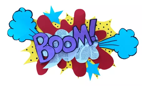 Bild in der Beschreibung des Unterrichtsmaterials Kunstprojekt - Roy Lichtenstein - Onomatopoesie - Schritt für Schritt mit Smartboard Anleitung von Odd Bird & Company #2