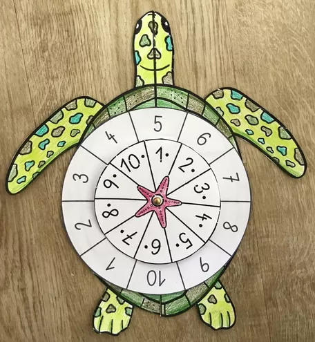 Bild in der Beschreibung des Unterrichtsmaterials Kopfrechnen - Einmaleins 1x1 - Bastelvorlage für eine Schildkröte - Multiplikation von Odd Bird & Company #1