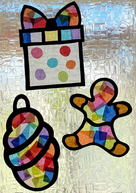 Bild in der Beschreibung des Unterrichtsmaterials Weihnachten / Advent - Fensterbilder - Kunstprojekt mit Schritt für Schritt Anleitung von Odd Bird & Company #1