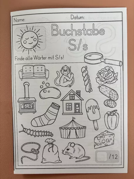 Bild in der Beschreibung des Unterrichtsmaterials Buchstabe S s - Miniheft - Faltheft - Buchstabeneinführung von Odd Bird & Company #1