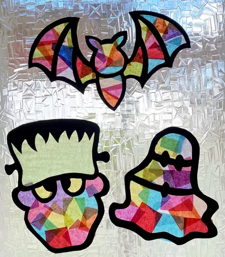 Bild in der Beschreibung des Unterrichtsmaterials Halloween - Fensterbilder - Kunstprojekt mit Schritt für Schritt Anleitung von Odd Bird & Company #1