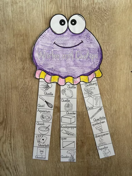 Bild in der Beschreibung des Unterrichtsmaterials Buchstabe Q / Qu - Bastelvorlage für die Einführung von Odd Bird & Company #1