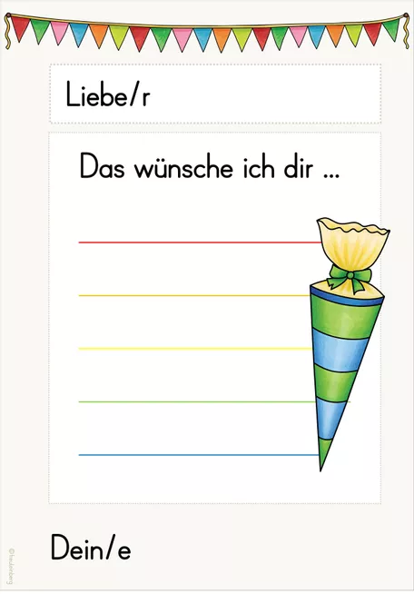 Bild in der Beschreibung des Unterrichtsmaterials Wünsche zur Einschulung von FreuleinBerg #1