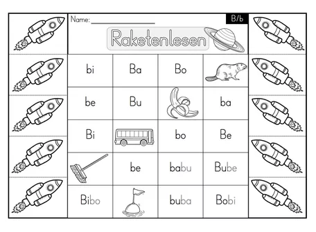 Bild in der Beschreibung des Unterrichtsmaterials Silbenrakete - Erstes Lesen von Silben - Silbenteppich mit Blankovorlage von Odd Bird & Company #2
