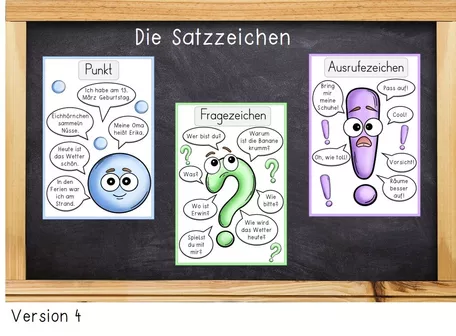 Bild in der Beschreibung des Unterrichtsmaterials Lernwerkstatt Satzarten & Satzzeichen - mit Tafelmaterial & Bastelvorlagen von Odd Bird & Company #2