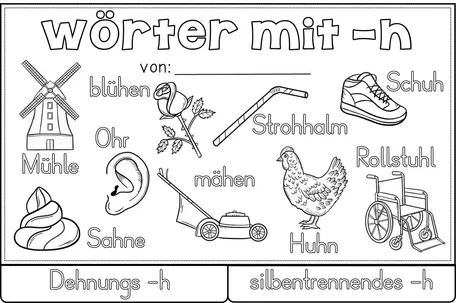 Bild in der Beschreibung des Unterrichtsmaterials Komplettpaket - Wörter mit -h - Dehnungs -h & silbentrennendes -h von Odd Bird & Company #1