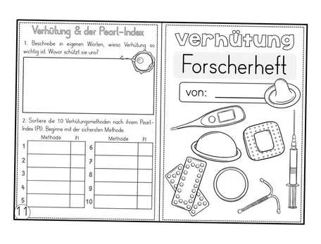 Bild in der Beschreibung des Unterrichtsmaterials Sexualerziehung - Verhütung - Wissenskartei und Forscherheft - mit Lösungen von Odd Bird & Company #1