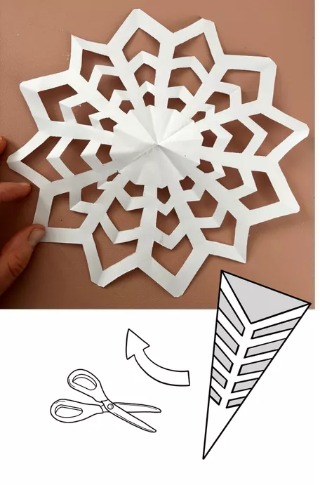 Bild in der Beschreibung des Unterrichtsmaterials Schneeflocken Scherenschnitt - Bastelprojekt & Vorgangsbeschreibung - Fensterdeko für den Winter von Odd Bird & Company #2