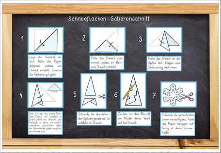 Bild in der Beschreibung des Unterrichtsmaterials Schneeflocken Scherenschnitt - Bastelprojekt & Vorgangsbeschreibung - Fensterdeko für den Winter von Odd Bird & Company #3
