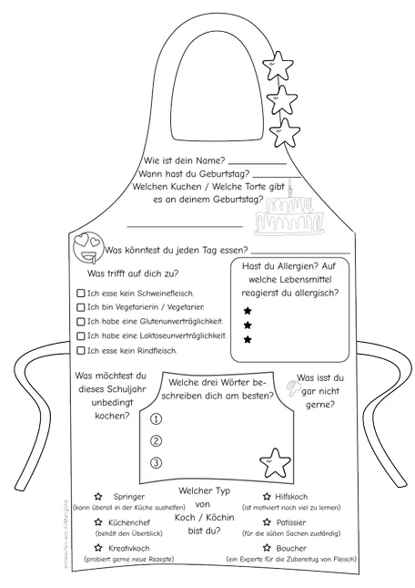 Bild in der Beschreibung des Unterrichtsmaterials AES Einstieg ins Thema "Mein Essverhalten" und Kennenlernen - "Schürze" ausfüllen. Erste Stunden in AES Klasse 6 und 7 von FrMangold #1