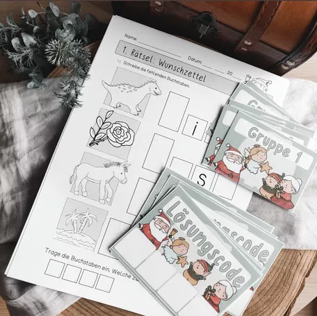 Bild in der Beschreibung des Unterrichtsmaterials Escape Room - Weihnachten | Klasse 1 von papillionis #1