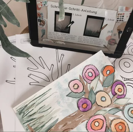 Bild in der Beschreibung des Unterrichtsmaterials Frühlingsbaum nach Wassily Kandinsky von Papillionis #1