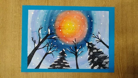 Bild in der Beschreibung des Unterrichtsmaterials Winternacht: Schritt-für-Schritt Bastelanleitung von across.the.schools #1