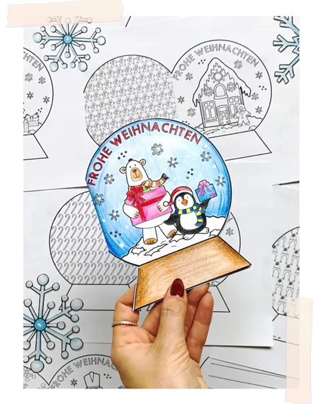 Bild in der Beschreibung des Unterrichtsmaterials Schneekugel: Schreibanlass (Wunschzettel & Weihnachtskarte) von Janetti #1