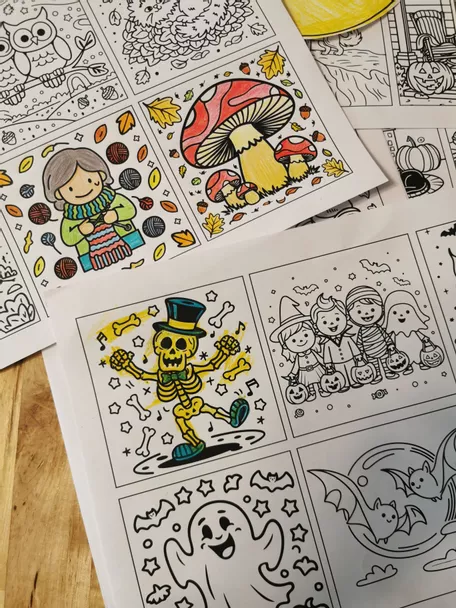Bild in der Beschreibung des Unterrichtsmaterials Mini Ausmalbilder Herbst Halloween von urknallbUnterricht #1