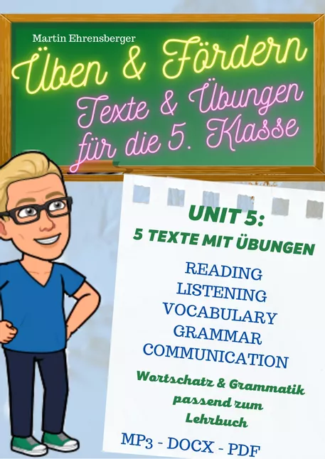 Bild in der Beschreibung des Unterrichtsmaterials READING - Skills: Leseförderung: 5. Klasse - 5 Texte - Unit 5 von Martin Ehrensberger #1