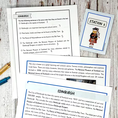 Bild in der Beschreibung des Unterrichtsmaterials Scotland - estaciones de trabajo (inglés) von Brighter Day Classroom #2