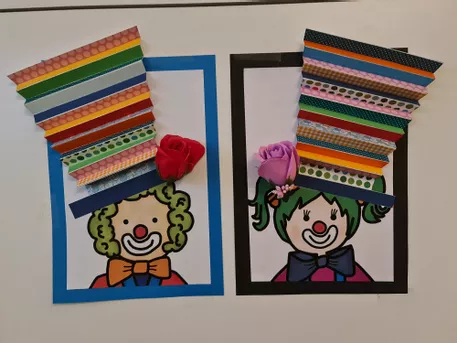 Bild in der Beschreibung des Unterrichtsmaterials Kunst FASCHING | KARNEVAL: Clown mit Riesenhut von Ms. Izz #1