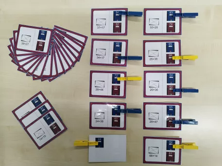 Bild in der Beschreibung des Unterrichtsmaterials Zahlenraum100-Wichtelpost-Klammerkarten-Freebie von Dana(1) #2