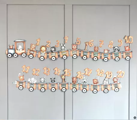 Bild in der Beschreibung des Unterrichtsmaterials Zahlen & Mengen Eisenbahn (Zug) von The Growing Firsties #1