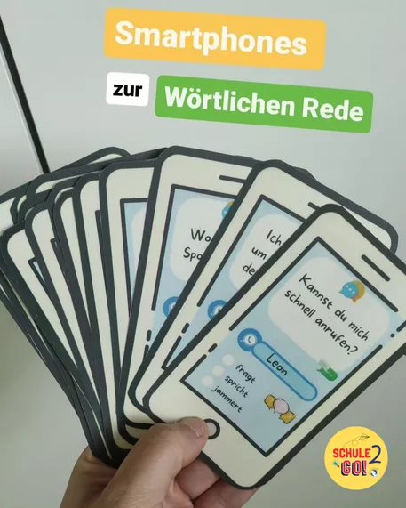 Bild in der Beschreibung des Unterrichtsmaterials Wörtliche Rede Handys / Direkte Rede / Deutsch von Schule2go #1