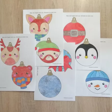 Bild in der Beschreibung des Unterrichtsmaterials Christbaumkugeln - Malvorlagen / Ausmalbilder von Abenteuer Grundschule #2