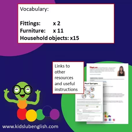 Bild in der Beschreibung des Unterrichtsmaterials Find them! Card game - Furniture and household objects von Kids Club English with Fiona Hunter #3