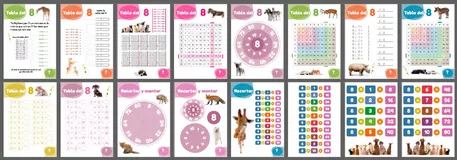Bild in der Beschreibung des Unterrichtsmaterials Tablas de Multiplicar. TABLA DEL 8 von Lola Pirindola #1