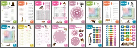 Bild in der Beschreibung des Unterrichtsmaterials Tablas de Multiplicar. TABLA DEL 9 von Lola Pirindola #1