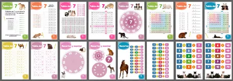 Bild in der Beschreibung des Unterrichtsmaterials PACK Tablas de Multiplicar del 6 al 10 von Lola Pirindola #2