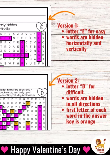 Bild in der Beschreibung des Unterrichtsmaterials XXL Word Search Puzzle (Valentine