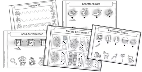 Bild in der Beschreibung des Unterrichtsmaterials Miniheft für die Vorschule bzw. Einschulung (Thema: Piraten) von Frau Espunkt #1