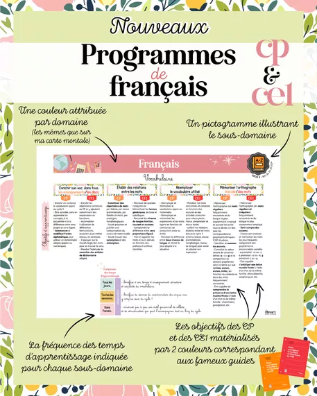 Bild in der Beschreibung des Unterrichtsmaterials Nouveaux programmes de Français synthétisés von Des fleurs pour la maitresse #1