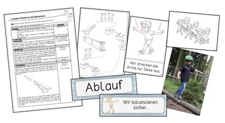 Bild in der Beschreibung des Unterrichtsmaterials Balancieren in der Grundschule - Klasse 1 und 2 von Frau Espunkt #1