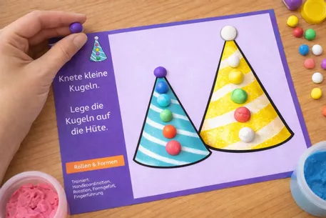 Bild in der Beschreibung des Unterrichtsmaterials Kneten zu Fasching & Karneval – Knetkartei zur Feinmotorikförderung von DieRelitante #2