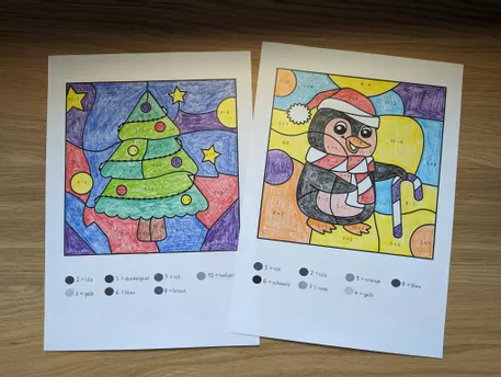 Bild in der Beschreibung des Unterrichtsmaterials Rechenmalblätter Mathemalbilder Rechenmalbilder Weihnachten ZR10 von JBC Kids #1