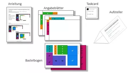 Bild in der Beschreibung des Unterrichtsmaterials Binomische Formeln - Arbeiten mit Algebrabausteinen von größer.kleiner.gleich #1