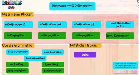 Bild in der Beschreibung des Unterrichtsmaterials Digidul "Konjugation u. Deklination" - digitale Lernumgebung Latein von RepetitioDigitalis #1