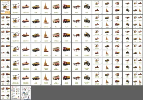 Bild in der Beschreibung des Unterrichtsmaterials Fichas transportes LETRA LIGADA ES-EN REALES Vol.1 von Lola Pirindola #1