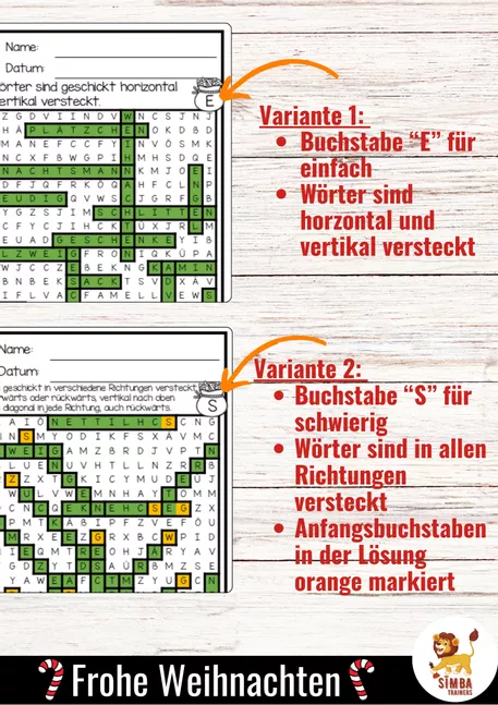 Bild in der Beschreibung des Unterrichtsmaterials XXL Wörtersuche / Suchsel (Weihnachten) Natale Tedesco von SIMBA Trainers Education #1