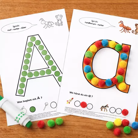 Bild in der Beschreibung des Unterrichtsmaterials Buchstaben-Vorlagen A–Z – vielseitig einsetzbar zur Schreibvorbereitung (stempeln, kleben, Dotmarker, Legematerial) von DieRelitante #1