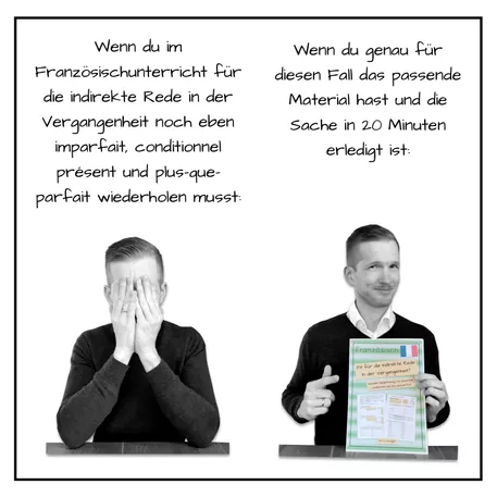Bild in der Beschreibung des Unterrichtsmaterials Indirekte Rede in der Vergangenheit (Auffrischung imparfait, conditionnel & PQP) von Herr von Morgenstern #1