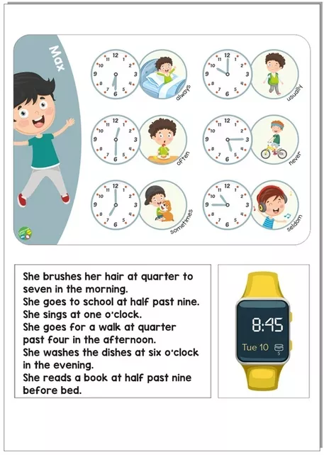 Bild in der Beschreibung des Unterrichtsmaterials Describing Daily Routines 7in1 von Language Stuff #1