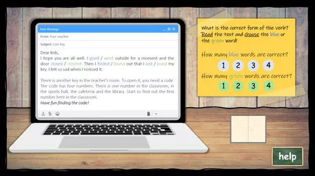Bild in der Beschreibung des Unterrichtsmaterials Escape Room Simple Past - A Night At School (interaktive PDF) von EnglishEssentials #1