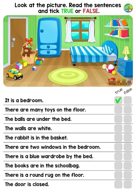 Bild in der Beschreibung des Unterrichtsmaterials True or False Worksheets von Language Stuff #1
