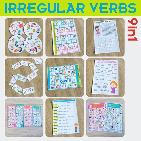 Bild in der Beschreibung des Unterrichtsmaterials Irregular Verbs 9in1 von Language Stuff #1