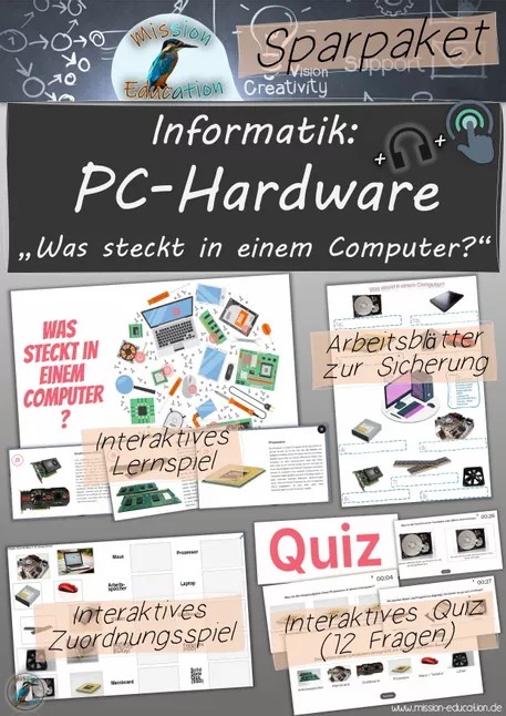 Bild in der Beschreibung des Unterrichtsmaterials Informatik: PC-Hardware: Arbeitsblätter inkl. Lösungen von Mission Education #1
